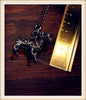 Retro Schnauzer Dog necklace punk animal pet Pendant jewelry Antique Silver/bronze/gun black plate