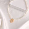 Retro Short Pearl Hollow Heart Necklace Clavicle Chain Choker Necklace for Women Bride Wedding Party Jewelry Accessories Gifts