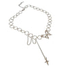 Retro Silver Color Choker Necklace for Women Metal Butterfly Clavicle Chain Necklace Charming Female Party Jewelry