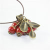 Retro Simple Ethnic Ceramic Beads Necklaces For Women Cherry Necklace Pendant Jewelry Accessories