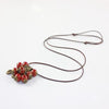 Retro Simple Ethnic Ceramic Beads Necklaces For Women Cherry Necklace Pendant Jewelry Accessories
