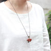Retro Simple Ethnic Ceramic Beads Necklaces For Women Cherry Necklace Pendant Jewelry Accessories