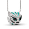 Retro Skull Cat Necklace Rhinestone Drop Glaze Pendant Necklace Halloween Necklace Jewelry Gifts for Men Women