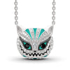 Retro Skull Cat Necklace Rhinestone Drop Glaze Pendant Necklace Halloween Necklace Jewelry Gifts for Men Women