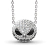Retro Skull Cat Necklace Rhinestone Drop Glaze Pendant Necklace Halloween Necklace Jewelry Gifts for Men Women