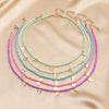 Retro Small Colorful Rice Bead Neck Chain Necklace Bohemian Simple Five Pointed Star Moon Necklaces Female Jewelry For Womens