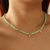 Retro Small Colorful Rice Bead Neck Chain Necklace Bohemian Simple Five Pointed Star Moon Necklaces Female Jewelry For Womens