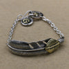 Retro Thai Silver Creative Jewelry Feathers Takahashi Goro Characteristics S925 Sterling Silver Bracelet Men And Women Bracelet