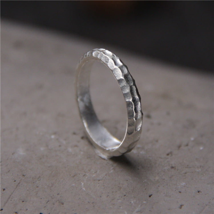 Retro Thai Silver Design Chiang Mai Handmade Ring 925 Sterling Silver Open Ended Simple Female Ring
