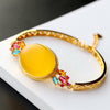 Retro Thai Silver Jewelry Wholesale Hand-Made Natural Topaz Silver Bangle S925 Sterling Silver Women Bangle