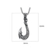 Retro Viking Fish Hook Shape Pendant Necklace Men's Necklace Metal Sliding Vintage Fish Hook Necklace Pendant Accessory Jewelry