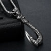 Retro Viking Fish Hook Shape Pendant Necklace Men's Necklace Metal Sliding Vintage Fish Hook Necklace Pendant Accessory Jewelry