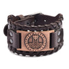 Retro Viking Rune Hammer Wide Leather Bracelet for Men Celtic Wolfhead Modish Jewelry On The Hand Western Style Accessories Gift