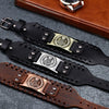 Retro Viking Rune Hammer Wide Leather Bracelet for Men Celtic Wolfhead Modish Jewelry On The Hand Western Style Accessories Gift