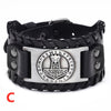 Retro Viking Rune Hammer Wide Leather Bracelet for Men Celtic Wolfhead Modish Jewelry On The Hand Western Style Accessories Gift