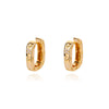 Retro Wide Chain Earrings For Women Stainless Steel Zircon Gold Color Hoop Earrings 2023 Hip-hop Party Jewelry Gift pendientes