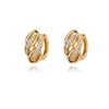 Retro Wide Chain Earrings For Women Stainless Steel Zircon Gold Color Hoop Earrings 2023 Hip-hop Party Jewelry Gift pendientes