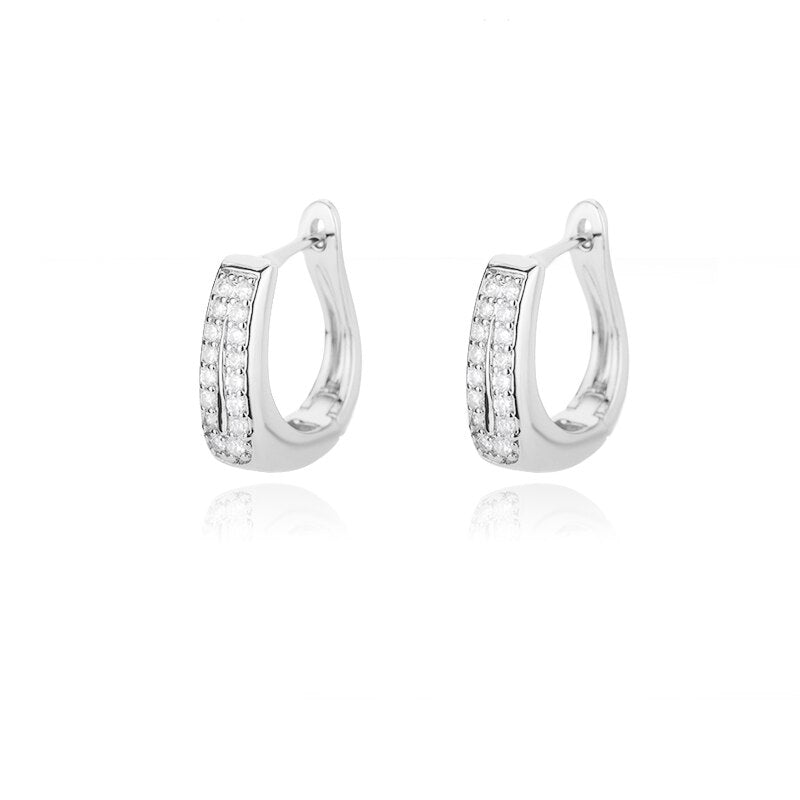 Retro Wide Chain Earrings For Women Stainless Steel Zircon Gold Color Hoop Earrings 2023 Hip-hop Party Jewelry Gift pendientes
