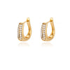 Retro Wide Chain Earrings For Women Stainless Steel Zircon Gold Color Hoop Earrings 2023 Hip-hop Party Jewelry Gift pendientes