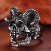 Retro Wild Boar Head Shape Men's Ring Metal Animal Accessories Hip Hop Punk Party Jewelry Gift Size 8-13