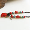 Retro beautiful ethnic style Handmade ceramic Beads pendant necklace N418