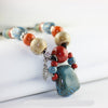 Retro beautiful ethnic style Handmade ceramic Beads pendant necklace N418