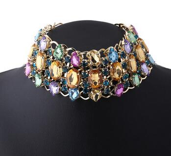 Rhinestone Choker Necklace 2020 Bib Statement Necklace For women Luxury big Chunky Necklace Collar Maxi jewelry
