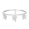 Rhinestone Filled Butterfly Bracelet for Women Gold Silverly/Gold/Rose Gold Adjustable Love Letter Bracelet Zirconia Jewelry