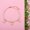 Rhinestone Filled Butterfly Bracelet for Women Gold Silverly/Gold/Rose Gold Adjustable Love Letter Bracelet Zirconia Jewelry
