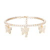 Rhinestone Filled Butterfly Bracelet for Women Gold Silverly/Gold/Rose Gold Adjustable Love Letter Bracelet Zirconia Jewelry