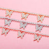 Rhinestone Filled Butterfly Bracelet for Women Gold Silverly/Gold/Rose Gold Adjustable Love Letter Bracelet Zirconia Jewelry