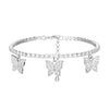 Rhinestone Filled Butterfly Bracelet for Women Gold Silverly/Gold/Rose Gold Adjustable Love Letter Bracelet Zirconia Jewelry
