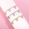 Rhinestone Filled Butterfly Bracelet for Women Gold Silverly/Gold/Rose Gold Adjustable Love Letter Bracelet Zirconia Jewelry