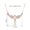Rhinestone Inlaid Letter S Angel Wing Pendant Chain Necklace Women Jewelry Necklace Women Angel Wing Pendant Angel Charm Gifts
