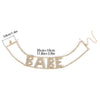 Rhinestone Shiny Chokers for Girls Sexy Punk Letter BABE PRINCESS Night Entertainment Statement Party Necklace