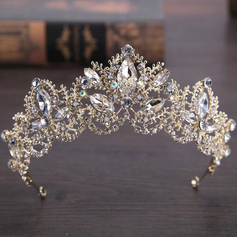Rhinestone Tiaras Bridal Crown Headband women Headpiece Floral Wedding hair accessories Crystal bride hair jewelry