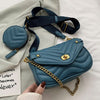 Rhombus Chain Bag Women Summer Wide Shoulder Straps Slant Texture Cross-body  Small Bags Delicate Square Packet