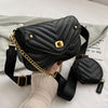 Rhombus Chain Bag Women Summer Wide Shoulder Straps Slant Texture Cross-body  Small Bags Delicate Square Packet
