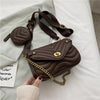 Rhombus Chain Bag Women Summer Wide Shoulder Straps Slant Texture Cross-body  Small Bags Delicate Square Packet