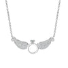 Ring Angel Wings 925 Stamp Silver Color Trendy Pendant Chain Necklace For Women Zircon Girl Necklace Anniversary Fine Jewelry
