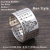 Ring S999 Sterling Silver Buddhist Heart Sutra Zodiac Signs Adjustable Ring Women Men gift Fine Jewelry FR64
