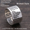 Ring S999 Sterling Silver Buddhist Heart Sutra Zodiac Signs Adjustable Ring Women Men gift Fine Jewelry FR64