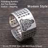 Ring S999 Sterling Silver Buddhist Heart Sutra Zodiac Signs Adjustable Ring Women Men gift Fine Jewelry FR64