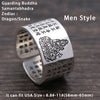 Ring S999 Sterling Silver Buddhist Heart Sutra Zodiac Signs Adjustable Ring Women Men gift Fine Jewelry FR64