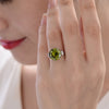 Rings For Women 2020 Silver 925 jewelry Solitaire Green Spinel Section Fine Jewelry Engagement Party for Girls Christmas Gift