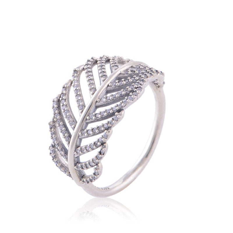 Rings For Women Fine Jewelry Accessories New 100% 925 Sterling Silver Light as feather clear CZ Women DIY Jewelry