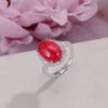 Rings For Women Fine Jewelry Solid 925 Silver 14*10mm 1ct Natural Garnet 100% Real Red Oval Gemstone Adjustable Ring R-CH002