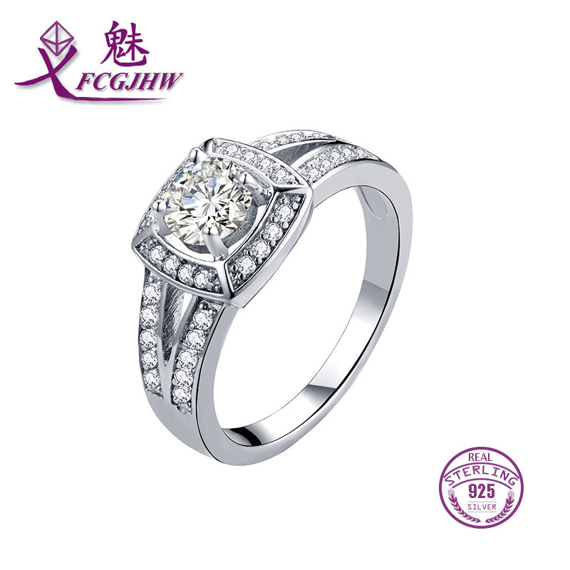 Rings For Women Sterling Silver 925 Inl Cushion Cut Cubic Zircon Feminino Engagement Fine Jewelry Classic Gifts FCGJHW