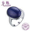Rings For Women finger 2020 Silver 925 jewelry Oval Lapis Lazuli Stone Jewelry Wedding Engagement Party for Valentines D Gift