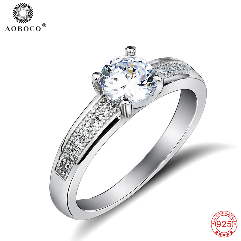 Rings Women High Quality 100% Fine 925 Sterling Silver Ring Luxury Sweet Rings Fashion Jewelry Christmas Wedding Gift GNJ0561